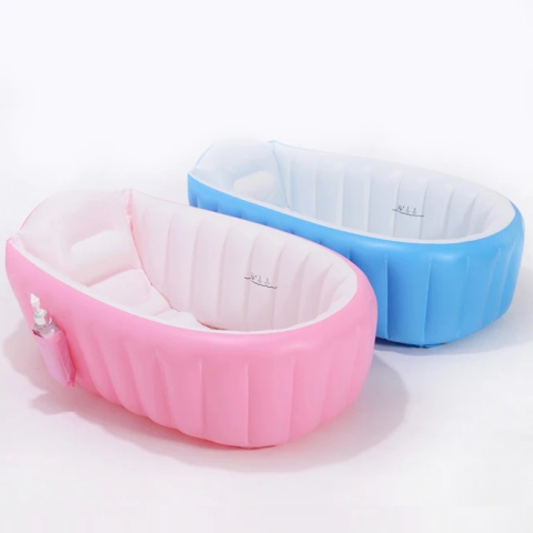 Cadita Gonflabila pentru Bebelusi - Portabila, Sigura si Ultra Confortabila, Roz [3]