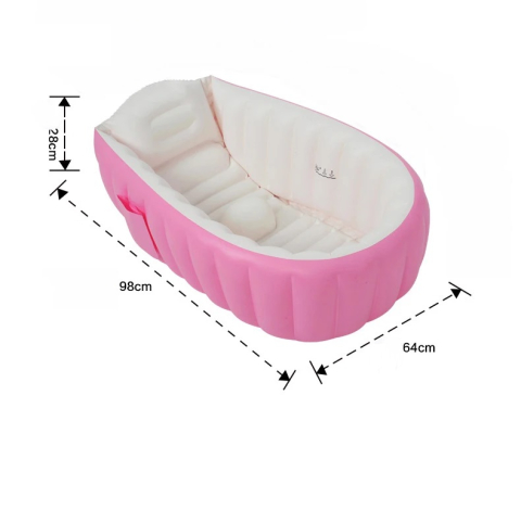 Cadita Gonflabila pentru Bebelusi - Portabila, Sigura si Ultra Confortabila, Roz [1]