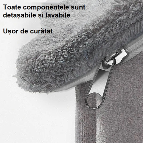 Casuta-culcus din plus pentru caini si pisici - Marimea M (40 × 35 × 38 cm), Gri [5]