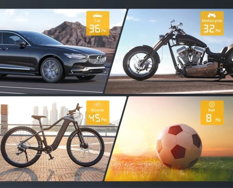 Compresor Auto Portabil multifunctional 150 PSI - Cu Baterie 5200 mAh, Iluminare LED și Ecran Digital [9]