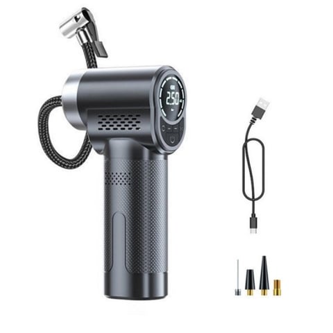 Auto - Compresor auto cu baterie portabil tip pistol 150 PSI – Pompa de aer digitala multifunctionala