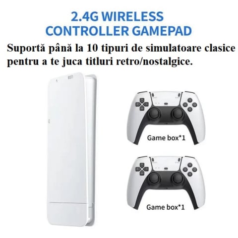 Consola jocuri video pe televizor, 4K Ultra HD, 2 controler wireless, 20.000 de Jocuri Video clasice [3]