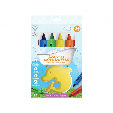 Cadite si Accesorii Baie - Creioane de baie super lavabile EASYCARE BABY 6 buc