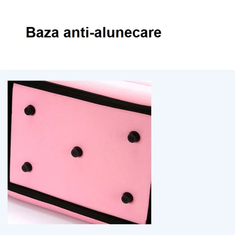 Cusca pliabila pentru pisici si caini de talie mica - portabila, aerisita si usor de transportat, Roz [5]