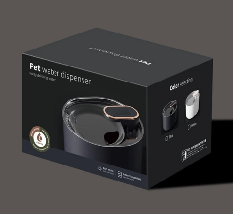 Fantana de apa pentru pisici si caini - pompa silentioasa, filtru carbon, capacitate 3 L, USB, Negru [8]