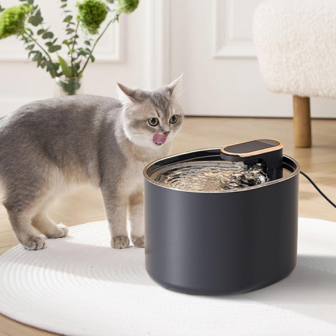 Fantana de apa pentru pisici si caini - pompa silentioasa, filtru carbon, capacitate 3 L, USB, Negru [6]