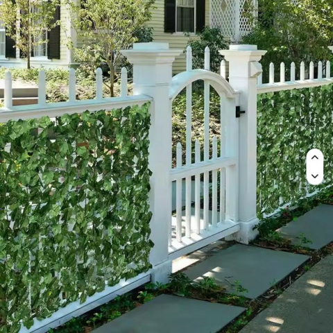 Gard decorativ viu artificial, frunze iedera - 1m x 3m, paravan, rezistent UV, Verde [1]