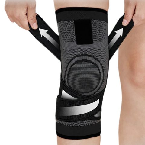 Orteze - Genunchiera Elastica Profesionala, Orteza cu Compresie, Țesatura Respirabila – Gri M