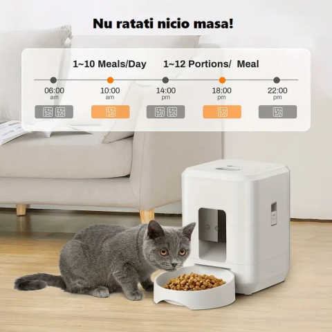 Hranitor automat inteligent 2L pentru pisici si caini mici – Wi-Fi & aplicatie, Alb [4]