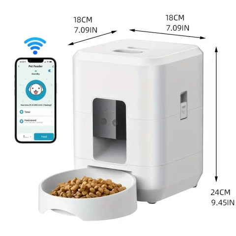 Hranitor automat inteligent 2L pentru pisici si caini mici – Wi-Fi & aplicatie, Alb [1]