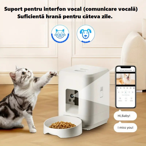 Hranitor automat inteligent 2L pentru pisici si caini mici – Wi-Fi & aplicatie, Alb [2]