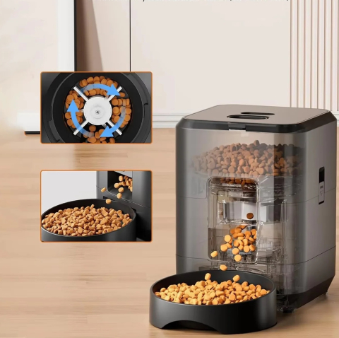 Hranitor automat inteligent 2L pentru pisici si caini mici - Wi-Fi & aplicatie, Negru [4]
