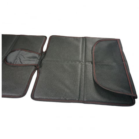 Husa de protectie scaun auto copii, universala, anti-alunecare, impermeabila, cu buzunare, neagra, protectie bancheta masina [2]