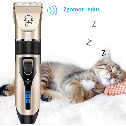 Masina de tuns caini si pisici cu acumulator reincarcabila USB - 4 capete reglabile, silentioasa [1]