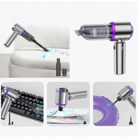 Mini aspirator auto portabil cu baterie, 18000Pa, motor brushless, 3 trepte de putere [3]