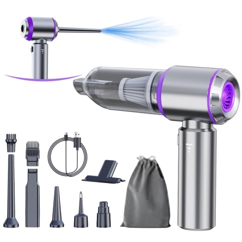 Auto - Mini aspirator auto portabil cu baterie, 18000Pa, motor brushless, 3 trepte de putere