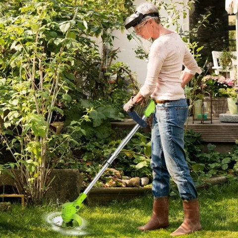 Motocoasa electrica fara fir 21V cu 2 acumulatori, Reglabila, 3 moduri de taiere + accesorii incluse [2]