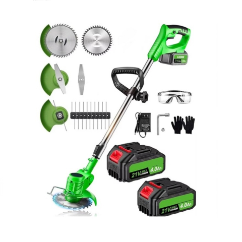 Casa Si Gradina - Motocoasa electrica fara fir 21V cu 2 acumulatori, Reglabila, 3 moduri de taiere + accesorii incluse