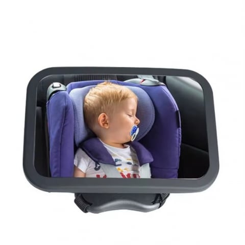 Oglinda auto pentru supraveghere bebelusi, rotire 360 grade, fixare tetiera, 25.5x17.5 cm Zenva [1]