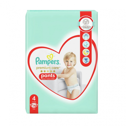 Igiena si Ingrijire - PAMPERS Premium Care Pants, scutece chilotel, 9-15 kg, marime 4, 38 buc