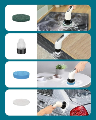 Perie Electrica Rotativa de Curatare 9 in 1 – Cu Acumulator, 2 Viteze si Maner Extensibil [8]