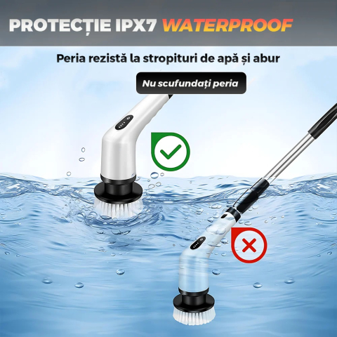 Perie Electrica Rotativa de Curatare 9 in 1 – Cu Acumulator, 2 Viteze si Maner Extensibil [2]