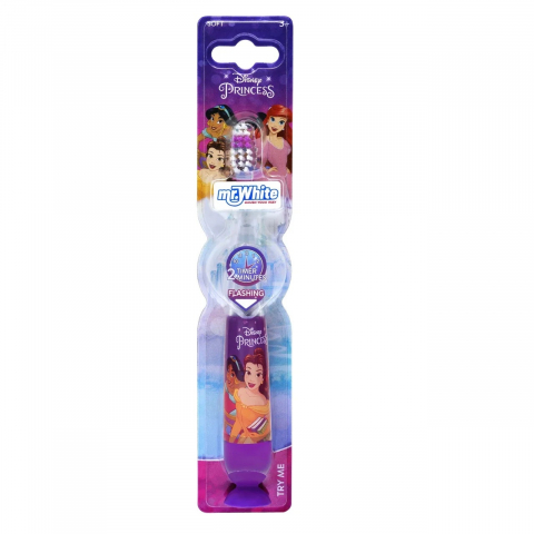 Mama si Copilul - Periuta de dinti Mr.White pentru copii cu cronometru luminos si ventuza DISNEY PRINCESS