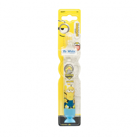 Mama si Copilul - Periuta de dinti Mr.White pentru copii cu cronometru luminos si ventuza MINIONS
