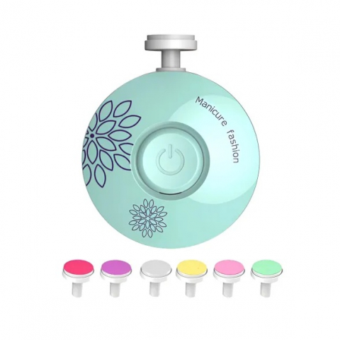Mama si Copilul - Pila unghii electrica pentru bebelusi/copii/adulti, 6 capete de schimb, verde