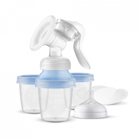 Aparate Electrice - Pompa de san manuala cu recipiente de stocare Philips Avent, SCF430/13, Philips