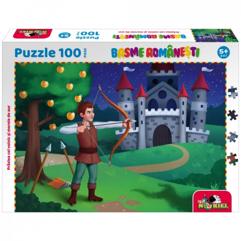 Puzzle - Puzzle 100 piese, Noriel Basme Romanesti, Praslea cel voinic si merele de aur