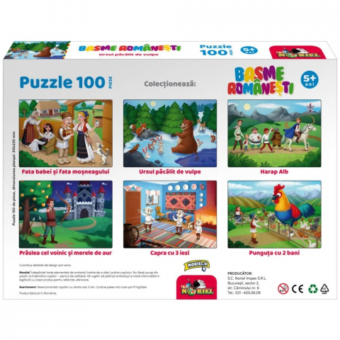 Puzzle 100 piese, Noriel Basme Romanesti, Ursul pacalit de vulpe [4]
