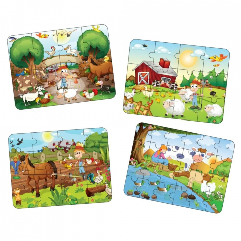 Puzzle 4 in 1, Smile Games, Animale de la ferma (8, 12, 16, 24 piese) [3]