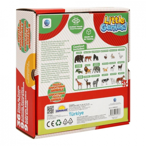 Puzzle educational cu animale, Smile Games, 36 piese [3]