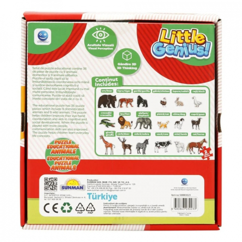 Puzzle educational cu animale, Smile Games, 36 piese [4]