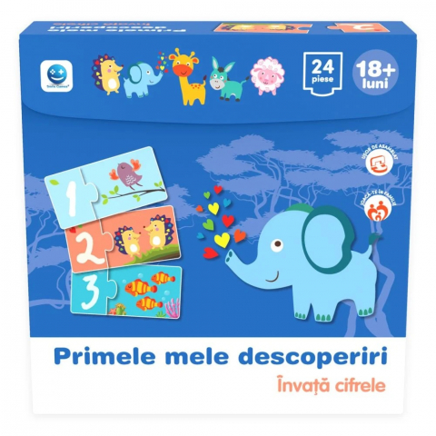 Puzzle Primele mele descoperiri, Smile Games, Invata cifrele, 24 piese [1]