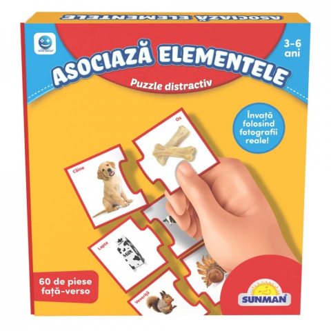 Jocuri si Jucarii - Puzzle Smile Games, Sa invatam asocierea elementelor, 60 piese