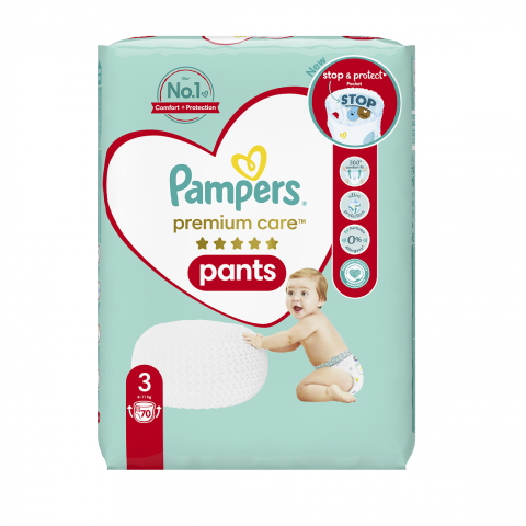 Scutece si Servetele - Scutece Pants Premium Care, Nr. 3, 6-11 kg, 70 buc, Pampers