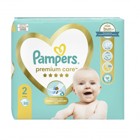 Igiena si Ingrijire - Scutece Premium Care, Nr. 2, 4 - 8 kg, 88 buc, Pampers