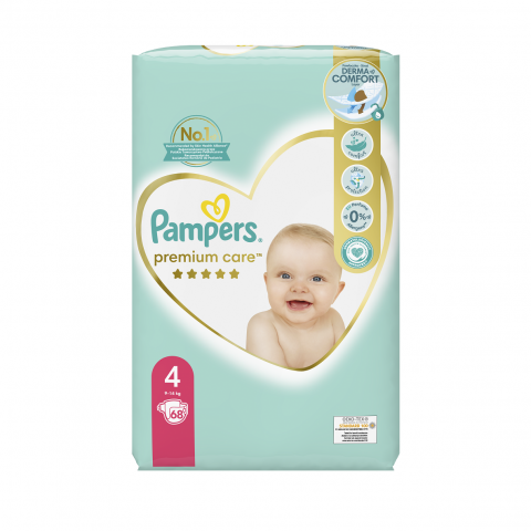 Igiena si Ingrijire - Scutece Premium Care, Nr. 4, 9-14 Kg, 68 buc, Pampers