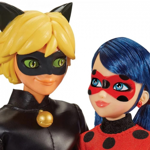 Set 2 papusi MIRACULOUS, Ladybug, Zag Heroez, Buburuza si Cat Noir, 30 cm [4]
