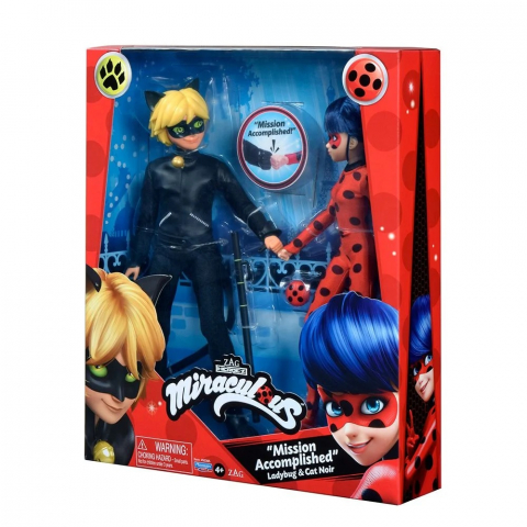 Set 2 papusi MIRACULOUS, Ladybug, Zag Heroez, Buburuza si Cat Noir, 30 cm [3]
