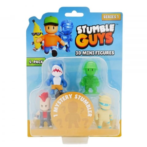 Figurine - Set 5 mini figurine Stumble Guys, 3D S1, Megalodon, Punk Dude, Hatshepsut, Army Man