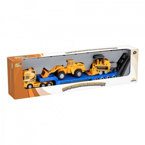 Set transportator cu vehicule de constructie, Maxx Wheels, Buldozer si Tractor [1]