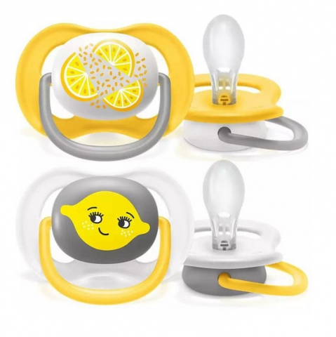 Suzete - Suzeta Ultra Air, 6-18 luni, 2 bucati, Galben, SCF080/18, Philips Avent