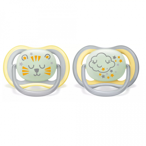 Suzete fosforescente Ultra Air Philips Avent, +18 luni, 2 bucati Galben SCF376/01, Philips [2]