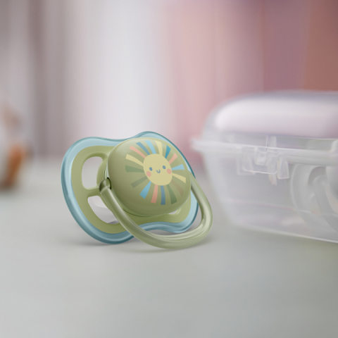 Suzete Ultra Air Philips Avent, 0-6 luni, 2 bucati, Soare si Curcubeu, SCF085/58, Philips [2]