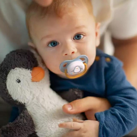 Suzete Ultra Air Philips Avent, 0-6 luni, Elefant si Pinguin SCF080/05, Philips [3]