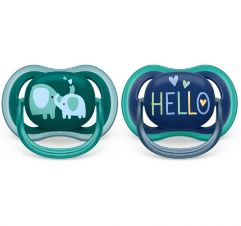 Suzete Ultra Air Philips Avent, +18 luni, 2 bucati Verde si Albastru cu Desen, SCF349/18, Philips [1]