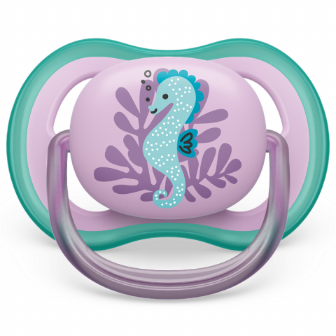 Suzete Ultra Air Philips Avent, 6-18 luni, 2 bucati, Mov si Albastru cu Desen, SCF085/61, Philips [2]